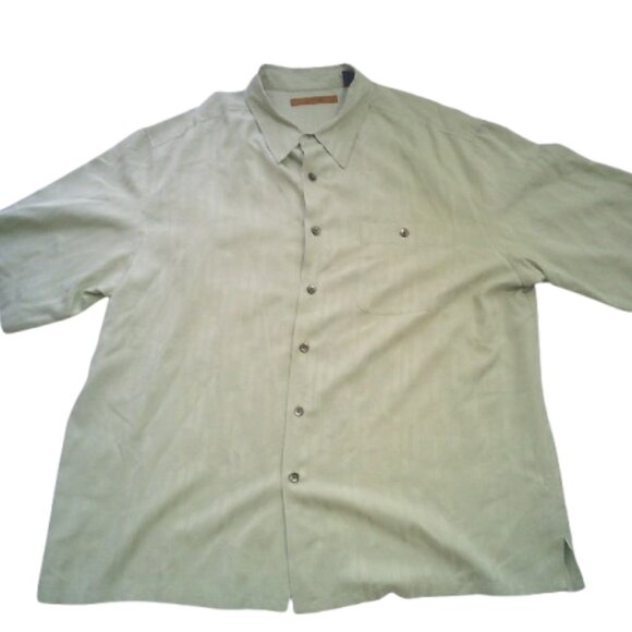 Men's Axis Silk Button UP Tropical Shirt, Size XXL Big & Tall Shirt - Picture 6 of 8
